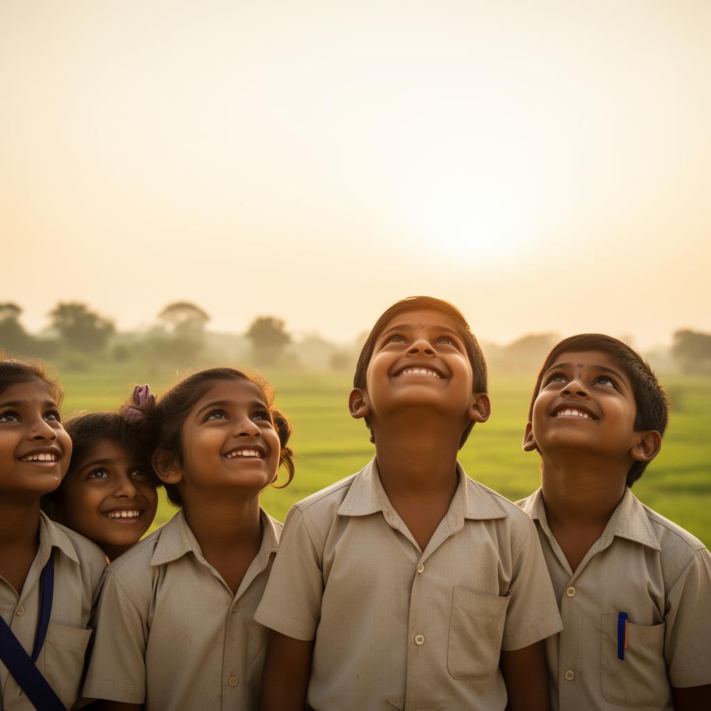 Indian children looking toward bright future